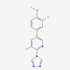 5-(3-chloro-4-methoxyphenyl)-3-methyl-2-(4H-1,2,4-triazol-4-yl)pyridine