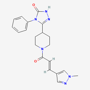 5-{1-[(2E)-3-(1-methyl-1H-pyrazol-4-yl)prop-2-enoyl]piperidin-4-yl}-4-phenyl-2,4-dihydro-3H-1,2,4-triazol-3-one