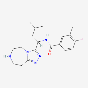 4-fluoro-3-methyl-N-[3-methyl-1-(6,7,8,9-tetrahydro-5H-[1,2,4]triazolo[4,3-d][1,4]diazepin-3-yl)butyl]benzamide