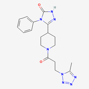 5-{1-[3-(5-methyl-1H-tetrazol-1-yl)propanoyl]piperidin-4-yl}-4-phenyl-2,4-dihydro-3H-1,2,4-triazol-3-one