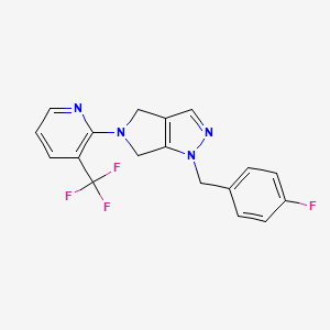 1-(4-fluorobenzyl)-5-[3-(trifluoromethyl)pyridin-2-yl]-1,4,5,6-tetrahydropyrrolo[3,4-c]pyrazole