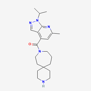 9-[(1-isopropyl-6-methyl-1H-pyrazolo[3,4-b]pyridin-4-yl)carbonyl]-3,9-diazaspiro[5.6]dodecane hydrochloride