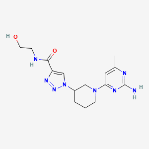 1-[1-(2-amino-6-methylpyrimidin-4-yl)piperidin-3-yl]-N-(2-hydroxyethyl)-1H-1,2,3-triazole-4-carboxamide