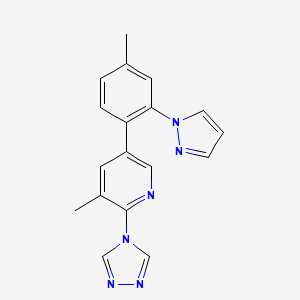 3-methyl-5-[4-methyl-2-(1H-pyrazol-1-yl)phenyl]-2-(4H-1,2,4-triazol-4-yl)pyridine