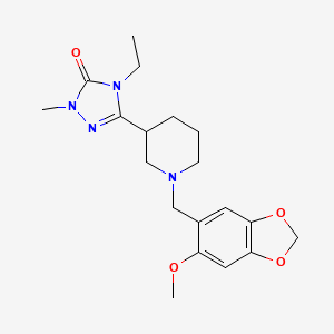 4-ethyl-5-{1-[(6-methoxy-1,3-benzodioxol-5-yl)methyl]piperidin-3-yl}-2-methyl-2,4-dihydro-3H-1,2,4-triazol-3-one