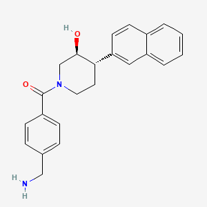 [4-(aminomethyl)phenyl]-[(3S,4S)-3-hydroxy-4-naphthalen-2-ylpiperidin-1-yl]methanone