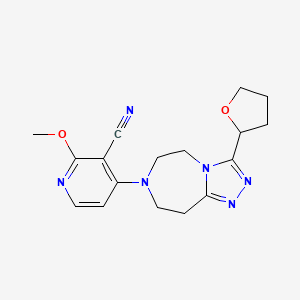 2-methoxy-4-[3-(tetrahydrofuran-2-yl)-5,6,8,9-tetrahydro-7H-[1,2,4]triazolo[4,3-d][1,4]diazepin-7-yl]nicotinonitrile