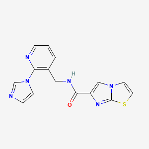 N-{[2-(1H-imidazol-1-yl)pyridin-3-yl]methyl}imidazo[2,1-b][1,3]thiazole-6-carboxamide