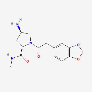 (2S,4R)-4-amino-1-(1,3-benzodioxol-5-ylacetyl)-N-methylpyrrolidine-2-carboxamide