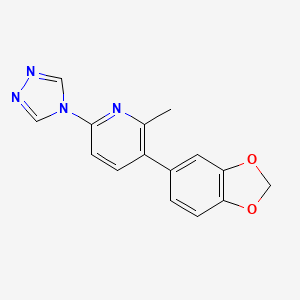 3-(1,3-benzodioxol-5-yl)-2-methyl-6-(4H-1,2,4-triazol-4-yl)pyridine