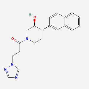 (3S*,4S*)-4-(2-naphthyl)-1-[3-(1H-1,2,4-triazol-1-yl)propanoyl]piperidin-3-ol