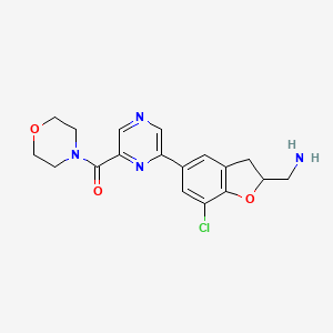 [6-[2-(Aminomethyl)-7-chloro-2,3-dihydro-1-benzofuran-5-yl]pyrazin-2-yl]-morpholin-4-ylmethanone