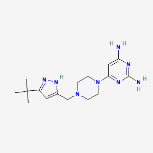 6-{4-[(5-tert-butyl-1H-pyrazol-3-yl)methyl]piperazin-1-yl}pyrimidine-2,4-diamine