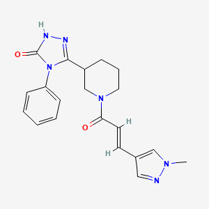 5-{1-[(2E)-3-(1-methyl-1H-pyrazol-4-yl)prop-2-enoyl]piperidin-3-yl}-4-phenyl-2,4-dihydro-3H-1,2,4-triazol-3-one