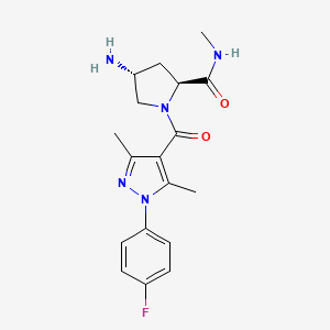 (4R)-4-amino-1-{[1-(4-fluorophenyl)-3,5-dimethyl-1H-pyrazol-4-yl]carbonyl}-N-methyl-L-prolinamide