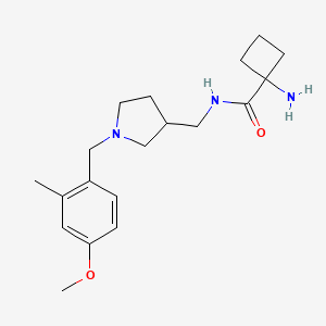 1-amino-N-[[1-[(4-methoxy-2-methylphenyl)methyl]pyrrolidin-3-yl]methyl]cyclobutane-1-carboxamide