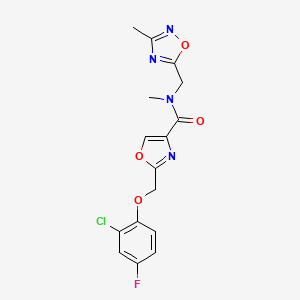 2-[(2-chloro-4-fluorophenoxy)methyl]-N-methyl-N-[(3-methyl-1,2,4-oxadiazol-5-yl)methyl]-1,3-oxazole-4-carboxamide