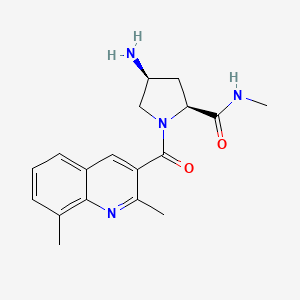 (4S)-4-amino-1-[(2,8-dimethylquinolin-3-yl)carbonyl]-N-methyl-L-prolinamide