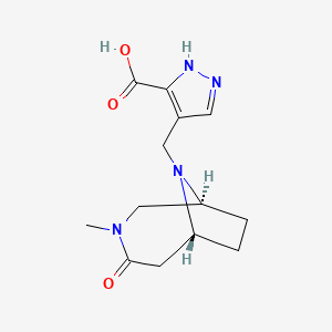 4-{[(1S*,6R*)-3-methyl-4-oxo-3,9-diazabicyclo[4.2.1]non-9-yl]methyl}-1H-pyrazole-3-carboxylic acid