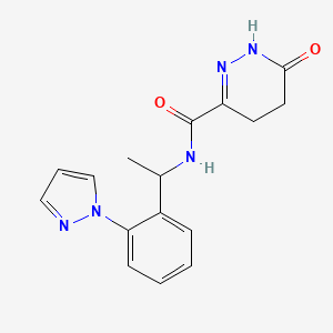 6-oxo-N-{1-[2-(1H-pyrazol-1-yl)phenyl]ethyl}-1,4,5,6-tetrahydropyridazine-3-carboxamide