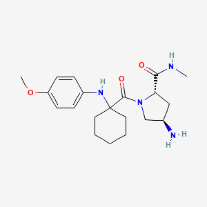 (4R)-4-amino-1-({1-[(4-methoxyphenyl)amino]cyclohexyl}carbonyl)-N-methyl-L-prolinamide