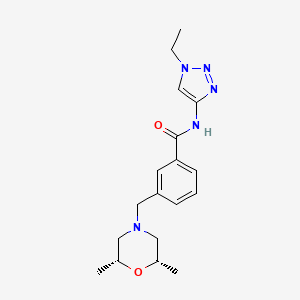 3-{[(2R*,6S*)-2,6-dimethylmorpholin-4-yl]methyl}-N-(1-ethyl-1H-1,2,3-triazol-4-yl)benzamide