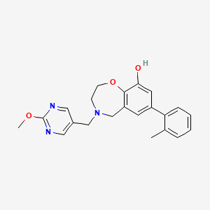 4-[(2-methoxypyrimidin-5-yl)methyl]-7-(2-methylphenyl)-2,3,4,5-tetrahydro-1,4-benzoxazepin-9-ol