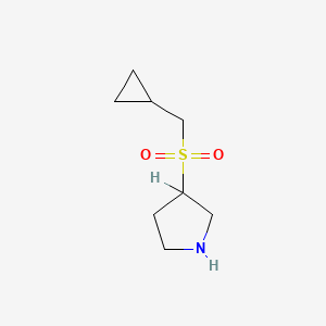 molecular formula C8H15NO2S B594269 3-(Cyclopropylmethylsulfonyl)pyrrolidine CAS No. 1206969-34-7