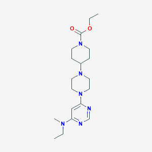 ethyl 4-(4-{6-[ethyl(methyl)amino]pyrimidin-4-yl}piperazin-1-yl)piperidine-1-carboxylate