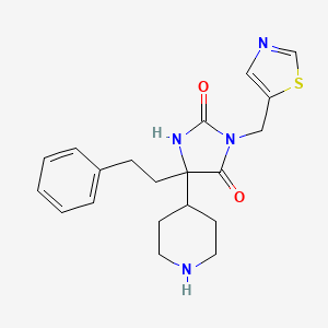 5-(2-phenylethyl)-5-piperidin-4-yl-3-(1,3-thiazol-5-ylmethyl)imidazolidine-2,4-dione