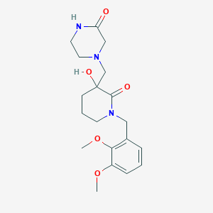 4-{[1-(2,3-dimethoxybenzyl)-3-hydroxy-2-oxopiperidin-3-yl]methyl}piperazin-2-one