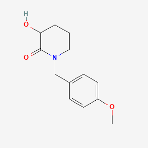 molecular formula C13H17NO3 B594286 3-Hydroxy-1-(4-methoxybenzyl)piperidin-2-one CAS No. 1245644-82-9