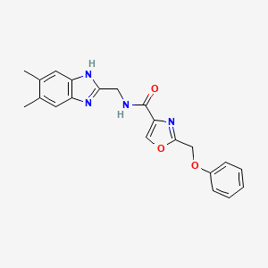 N-[(5,6-dimethyl-1H-benzimidazol-2-yl)methyl]-2-(phenoxymethyl)-1,3-oxazole-4-carboxamide