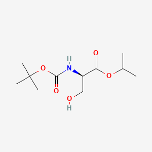 molecular formula C11H21NO5 B594289 (R)-Isopropyl 2-((tert-butoxycarbonyl)amino)-3-hydroxypropanoate CAS No. 1253690-13-9