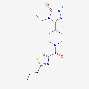 4-ethyl-5-{1-[(2-propyl-1,3-thiazol-4-yl)carbonyl]piperidin-4-yl}-2,4-dihydro-3H-1,2,4-triazol-3-one