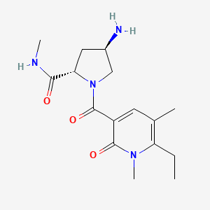 (4R)-4-amino-1-[(6-ethyl-1,5-dimethyl-2-oxo-1,2-dihydropyridin-3-yl)carbonyl]-N-methyl-L-prolinamide