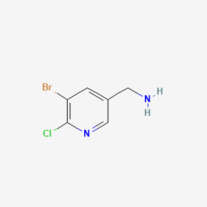 molecular formula C6H6BrClN2 B594297 (5-溴-6-氯吡啶-3-基)甲胺 CAS No. 1211592-59-4
