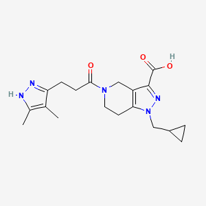 1-(cyclopropylmethyl)-5-[3-(4,5-dimethyl-1H-pyrazol-3-yl)propanoyl]-4,5,6,7-tetrahydro-1H-pyrazolo[4,3-c]pyridine-3-carboxylic acid