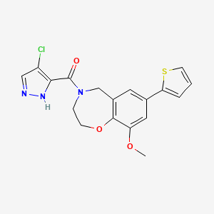 4-[(4-chloro-1H-pyrazol-3-yl)carbonyl]-9-methoxy-7-(2-thienyl)-2,3,4,5-tetrahydro-1,4-benzoxazepine