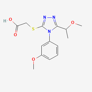 {[5-(1-methoxyethyl)-4-(3-methoxyphenyl)-4H-1,2,4-triazol-3-yl]thio}acetic acid