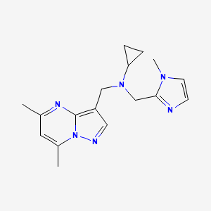 N-[(5,7-dimethylpyrazolo[1,5-a]pyrimidin-3-yl)methyl]-N-[(1-methyl-1H-imidazol-2-yl)methyl]cyclopropanamine