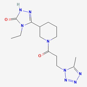 4-ethyl-5-{1-[3-(5-methyl-1H-tetrazol-1-yl)propanoyl]piperidin-3-yl}-2,4-dihydro-3H-1,2,4-triazol-3-one