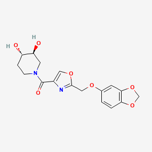 [2-(1,3-benzodioxol-5-yloxymethyl)-1,3-oxazol-4-yl]-[(3S,4S)-3,4-dihydroxypiperidin-1-yl]methanone