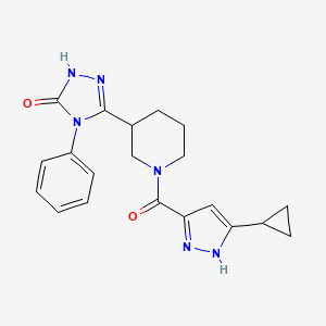 3-[1-(5-cyclopropyl-1H-pyrazole-3-carbonyl)piperidin-3-yl]-4-phenyl-1H-1,2,4-triazol-5-one