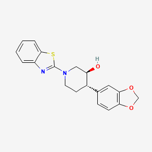 (3S*,4S*)-4-(1,3-benzodioxol-5-yl)-1-(1,3-benzothiazol-2-yl)piperidin-3-ol