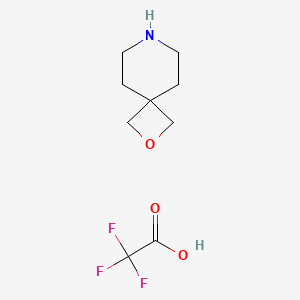 molecular formula C9H14F3NO3 B594313 2-Oxa-7-azaspiro[3.5]nonane 2,2,2-trifluoroacetate CAS No. 1257381-44-4