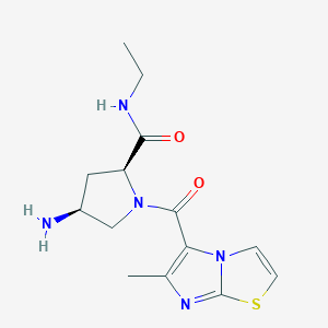 (2S,4S)-4-amino-N-ethyl-1-[(6-methylimidazo[2,1-b][1,3]thiazol-5-yl)carbonyl]pyrrolidine-2-carboxamide