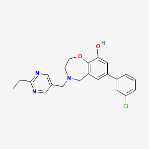 7-(3-chlorophenyl)-4-[(2-ethylpyrimidin-5-yl)methyl]-2,3,4,5-tetrahydro-1,4-benzoxazepin-9-ol