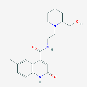 N-{2-[2-(hydroxymethyl)piperidin-1-yl]ethyl}-6-methyl-2-oxo-1,2-dihydroquinoline-4-carboxamide