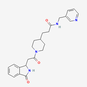 3-{1-[(3-oxo-2,3-dihydro-1H-isoindol-1-yl)acetyl]-4-piperidinyl}-N-(3-pyridinylmethyl)propanamide